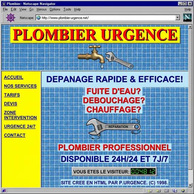 Ancien site web artisan avant refonte — design obsolète non optimisé